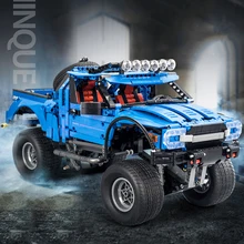 Creator Raptor синий пикап строительные блоки для грузовиков набор кирпичей классическая модель игрушка совместимая с оттягиванием автомобиля для мальчика подарок