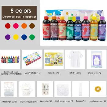 

Permanent Non Toxic DIY Clothing Tie Dye Kit Pigment Colorful Textile Paints Jacquard Fabric Spiral Decorating Art Craft