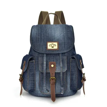 

New Denim Canvas Laptop Backpack For Men Women School Mochila Feminina Fashion Anti-Theft Women Travel Backpacks School Backpack