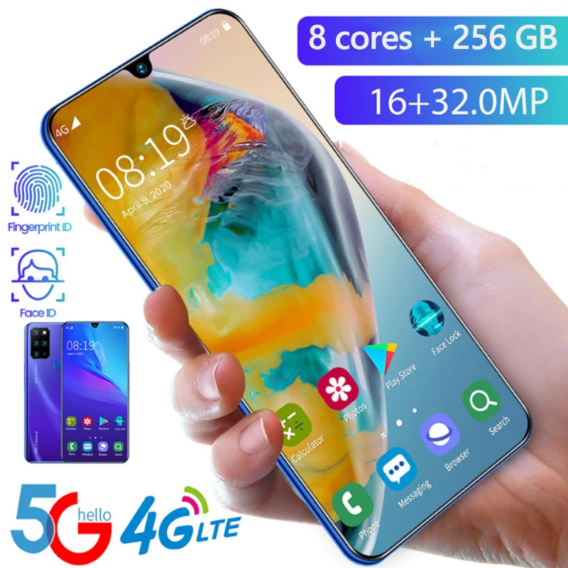 US $163.40 75 Inch Galay S20 Plus Network Free Shipping 8Core256 GB ROM Octa Core 4 Camera Snapdragon 855 2020 Smart Phone Wholesale