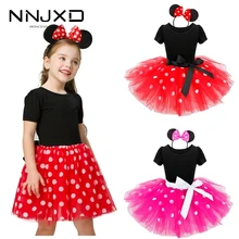 Fantasia ano novo bebê menina carnaval santa vestido para meninas verão minnie mouse férias crianças roupas de festa tule crianças traje(China)