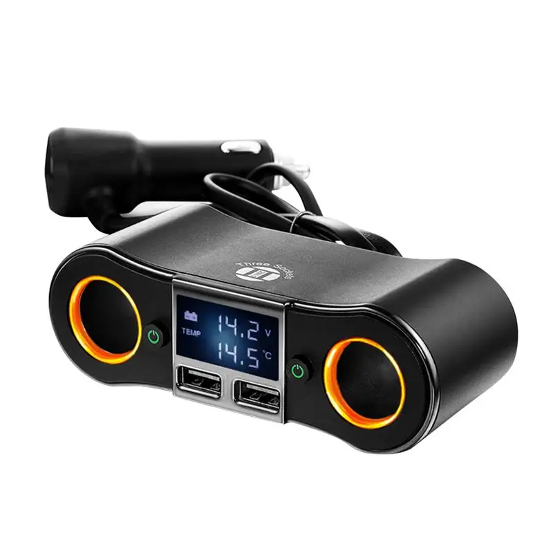5V АВТО 2 USB зарядное устройство двойной прикуриватель гнездо адаптер Поддержка Volmeter дисплей для gps, DVR телефон