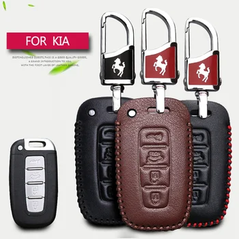 

Leather Car Key Case Cover For Kia Picanto Sportage Ceed Sorento Soul K5 K3 Rio 3 4 5 Rio X line Cerato Stinger Niro Accessories