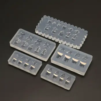 

5Pcs Handmade Cactus Bear Ice Cream Acrylic Nail Art Molds Silicone Nail Art DecortiveAcrylic Design Mold Craft Tools
