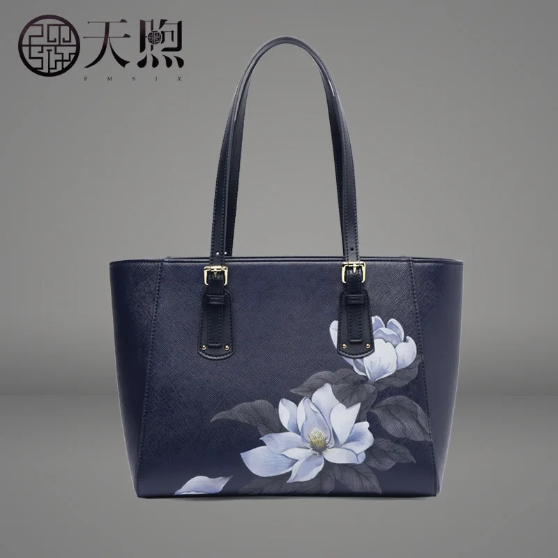 

Pmsix Single Shoulder Bag Female 2019 Temperament Special Toto Bag Big Capacity Middle Guofeng Mom Middle Age Bag