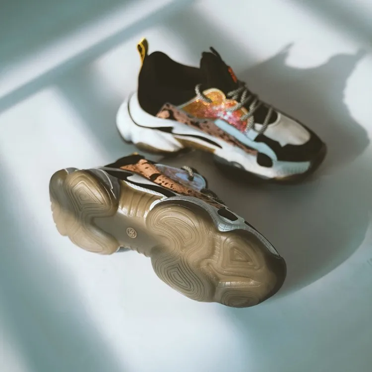 

Large Size 2020 Spring New Style Four Seasons Shoes Women's Genuine Leather Mixed Colors Lace-up Sports Footwear