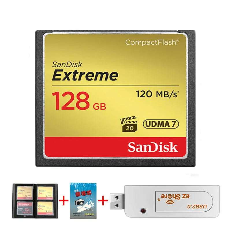Sandisk Экстрим cf карта компактный адаптер для флэш карт compactflash памяти 128 Гб 64 ГБ 32