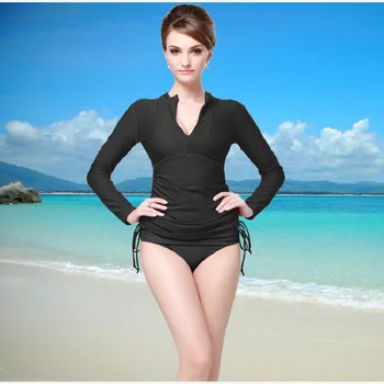

Women Rash Guards Surf T-Shirt Diving One Piece Swimsuit Long Sleeve Anti-UV Beach Swimwear for Surfing Swimming Rash Guards