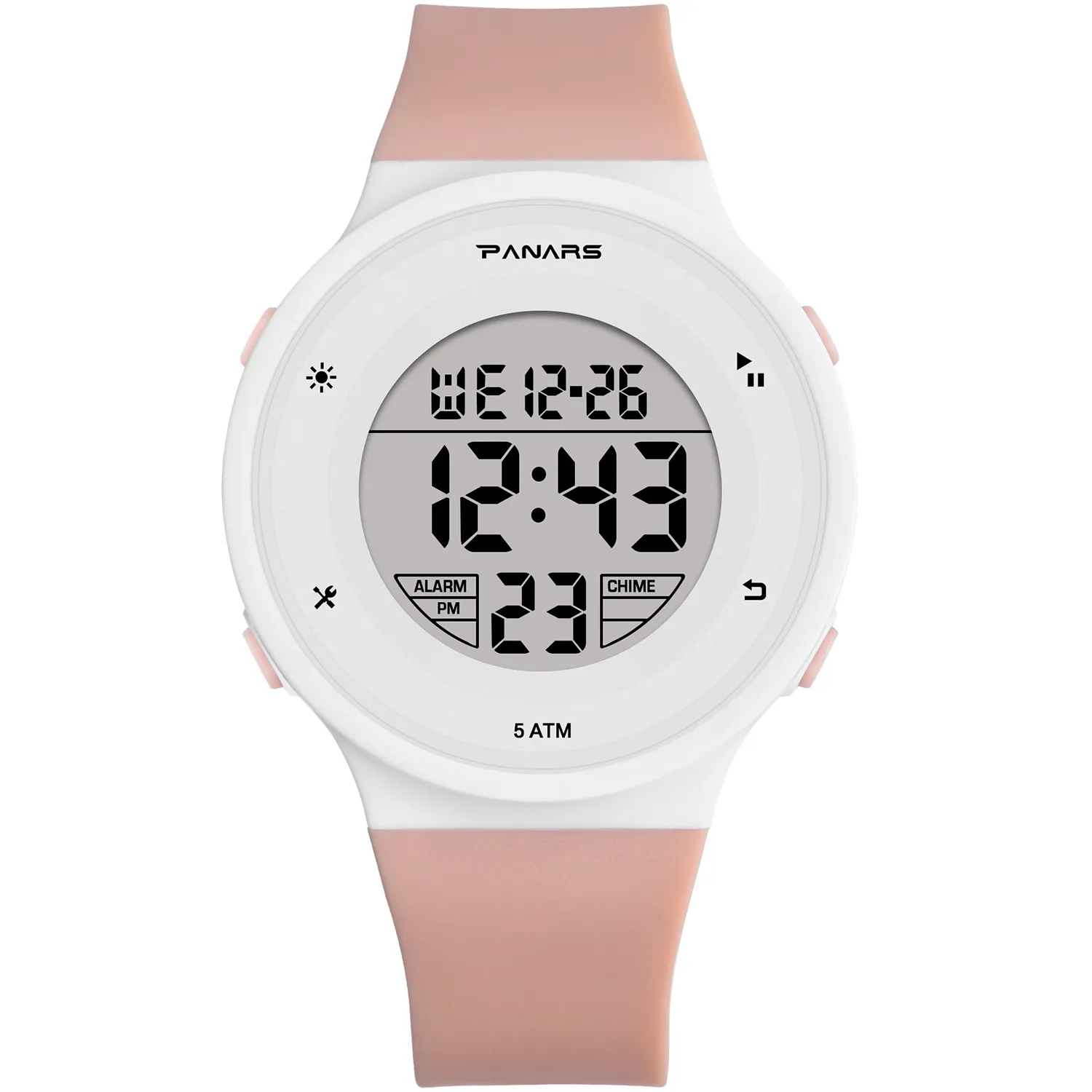 Водонепроницаемые спортивные часы для плавания для мужчин и женщин, 7 ярких часов, светящиеся многофункциональные детские электронные наручные часы# ASS - Цвет: Pink
