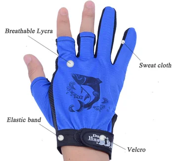 

Fishing Gloves 3 fingers Non-slip Fingerless Gloves Breathable Neoprene Fishing Protection Equipment