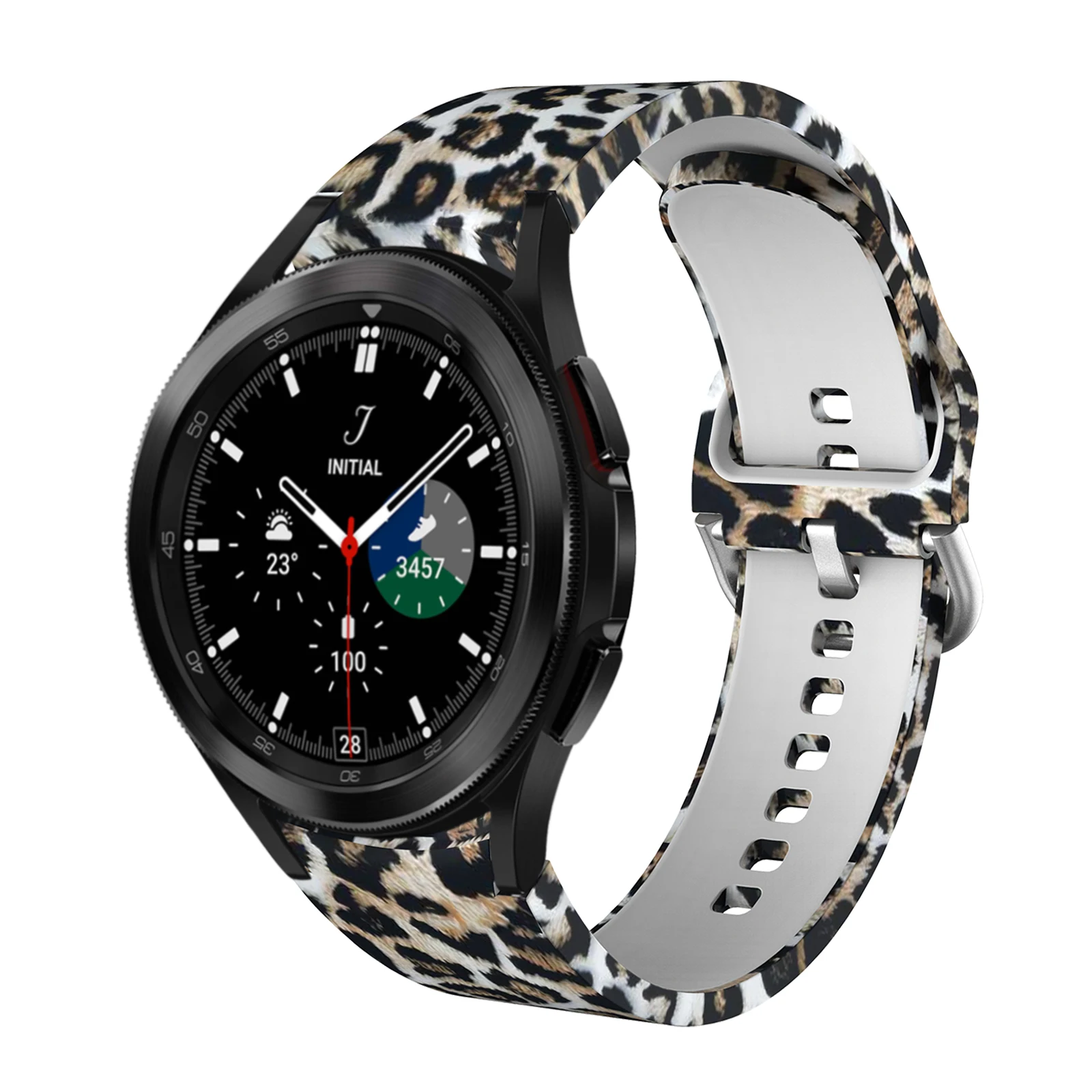 Banda de silicone impressa para Samsung Galaxy Watch 4, pulseira clássica, 42mm, 46mm, 6, 5, 4, 40mm, 44mm