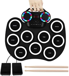 Portable electronic drum drum flash Bluetooth drum set with built-in lithium battery with speaker
