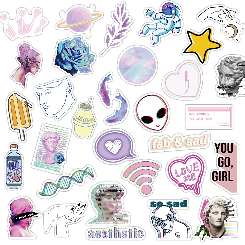

50pcs cartoon abstract party stickers car stickers luggage stickers trolley case explosion models waterproof graffiti stickers 7