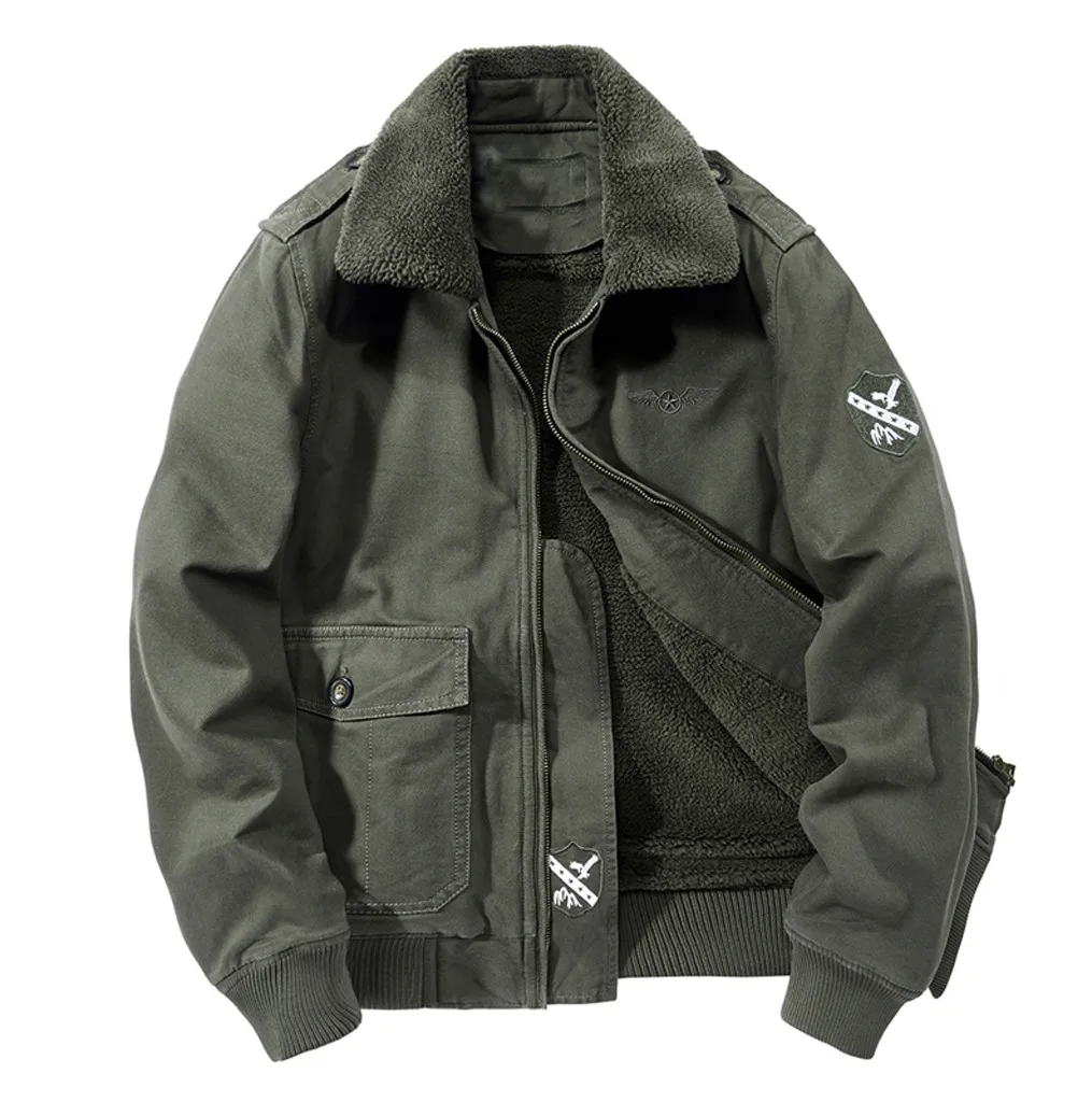 

Jacket Men Autumn Winter Bomber Jacket Solid Slim Fit Button Long Sleeve Suit Cardigan Top Trench Coat Outwear chaqueta hombre