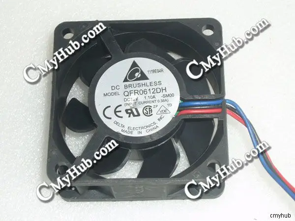 

For DELTA QFR0612DH SM00 DC12V 1.10A 6025 6CM 60mm 60x60x25mm 3Pin 3Wire Cooling Fan