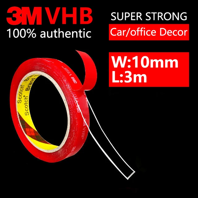 3M Nano Double Sided Tape VHB Heavy Duty Mounting Clear Adhesive Sticker Acrylic Foam Scotch Tape Anti-Temperature Car Decor 10mmx3m