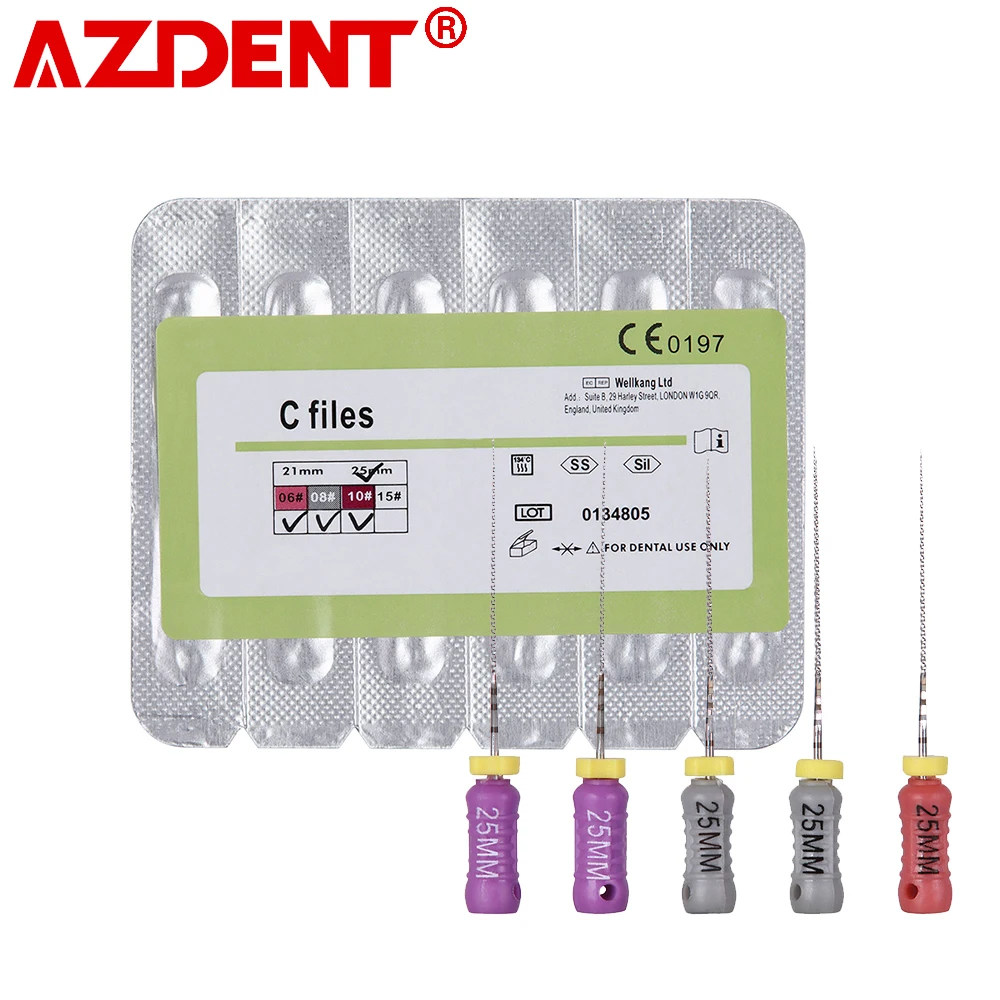 

6pcs/Box Hand Use 25mm Dental C-File Endodontics Endo Root Canal Stainless Steel Ultrasonic Used for Root Cleaning