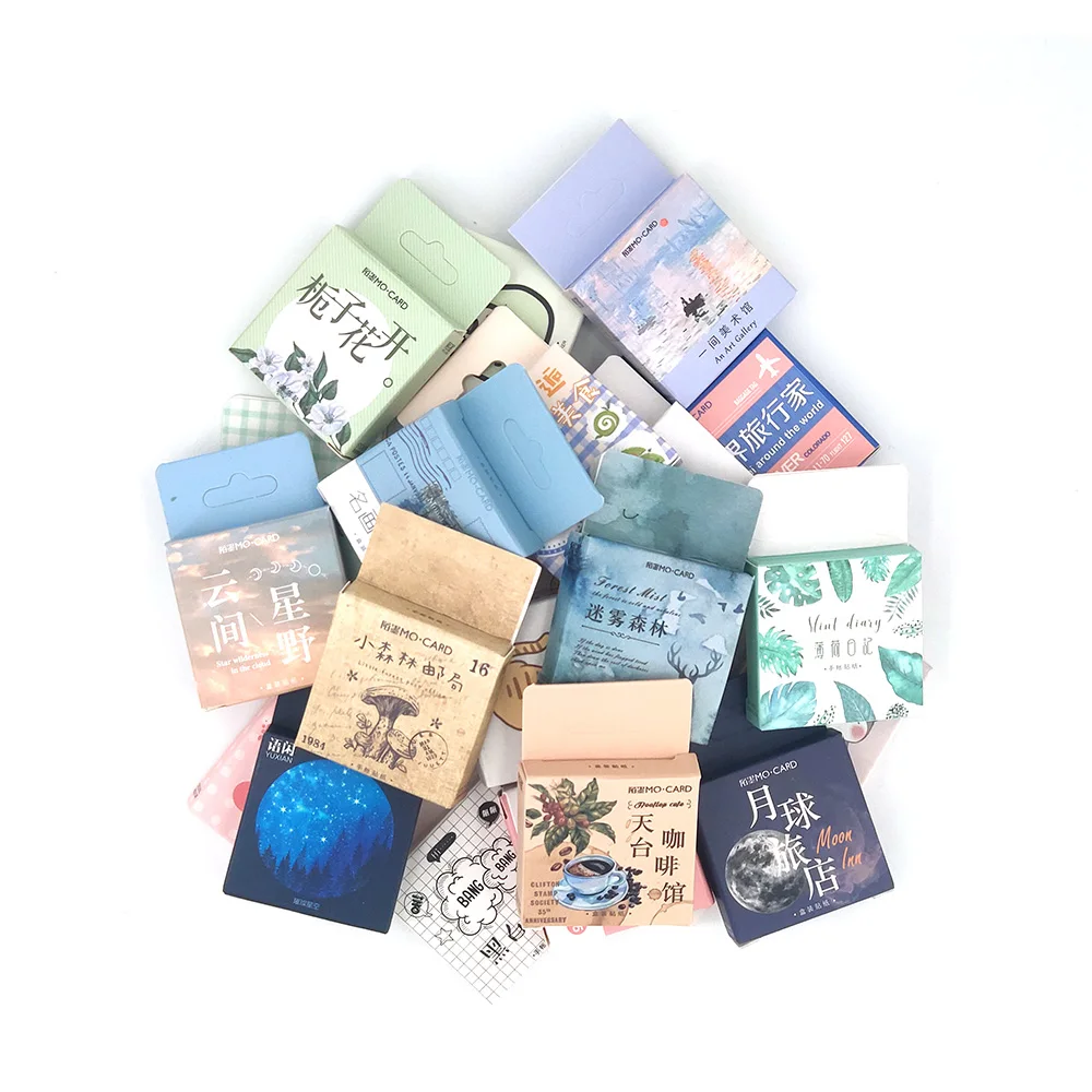 1 Box Cute Stationery Stickers Scrapbooking Diary Kawaii Coffee Plant Stickers Diy Vintage Decorative Stickers School Supplies