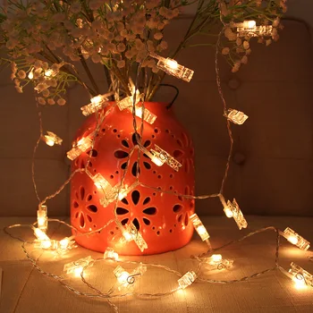 

1/3m Led Lights String Outdoor Garland on Batteries Photo Clip Decor Fairy Lights Christmas Decorations for Home Christmas Light