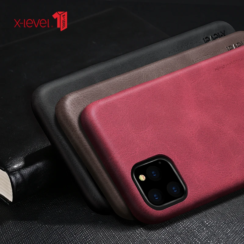 X-level кожаный чехол для Iphone 11 Pro Max Роскошный ультра легкий Ретро задняя крышка телефона для Iphone 11 чехол Pro