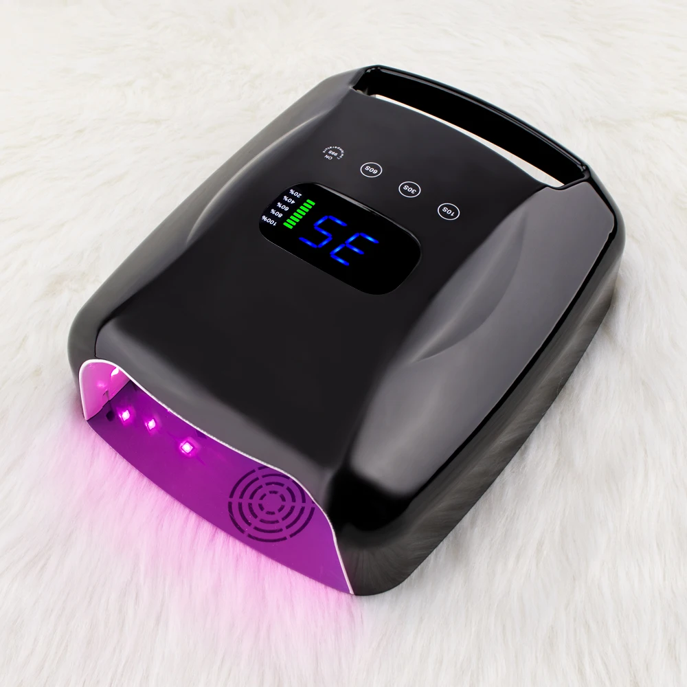 

Red Light 96W Cordless UV LED Nail Lamp Manicure Rechargeable Large Battery Nail Dryer Curing Gel Polish High Power For Thumb