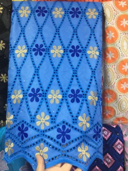 

Latest light blue Brocade lace fabric embroider French hollow out lace high quality African bazin riche fabric 2020