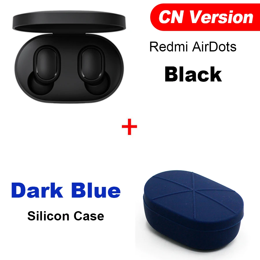 CN N Dark B Case Xiaomi Redmi Airdots TWS Xiaomi True беспроводные наушники Голосовое управление Громкая связь Bluetooth 5,0 шумоподавление управление - Цвет: CN N Dark B Case