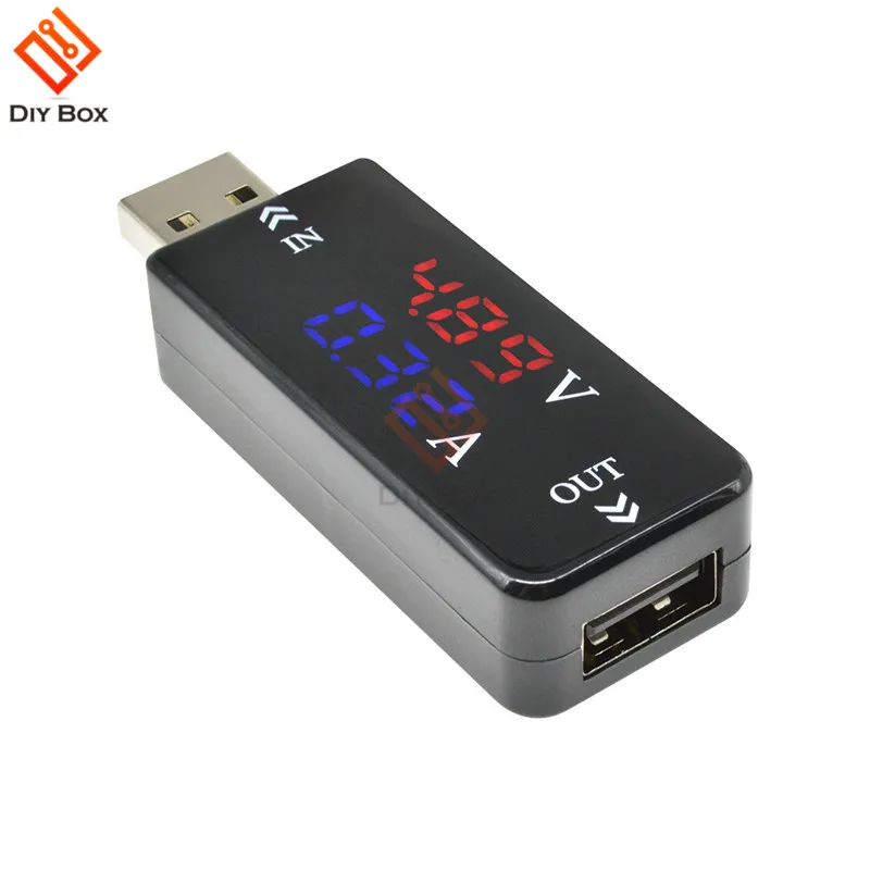 Амперметр Вольтметр прямая версия трехбитного USB измерительного инструмента для измерения напряжения тока двойной красный и синий