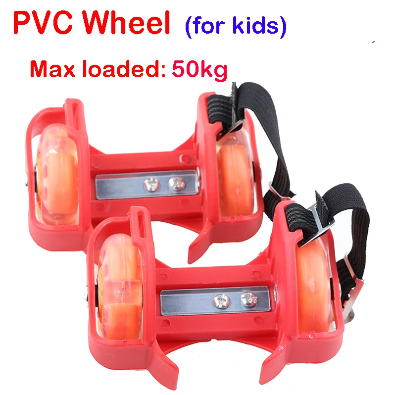 50kg PVC Red Мигающая обувь для катания на роликах; маленький вихревой шкив; флэш-колесо; роликовые коньки; спортивные роликовые коньки; обувь для детей и взрослых - Цвет: 50kg PVC Red