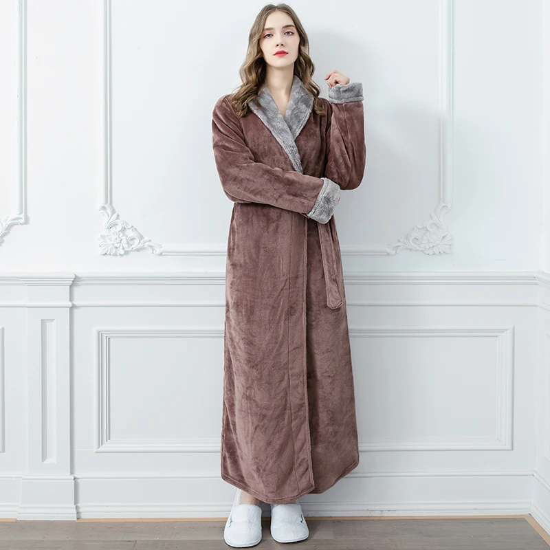 mens cotton sleep shorts Men Winter Extra Long Thick Warm Grid Flannel Bathrobe Mens Luxury Kimono Bath Robe Women Sexy Robes Male Thermal Dressing Gown cheap pajama pants Men's Sleep & Lounge