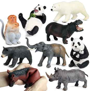 

2020 Children DIY Soft Glue Animal Model Giant Panda Elephant Milk Cow Crocodile Polar Bears Hippo Rhino toys for childrens Gift