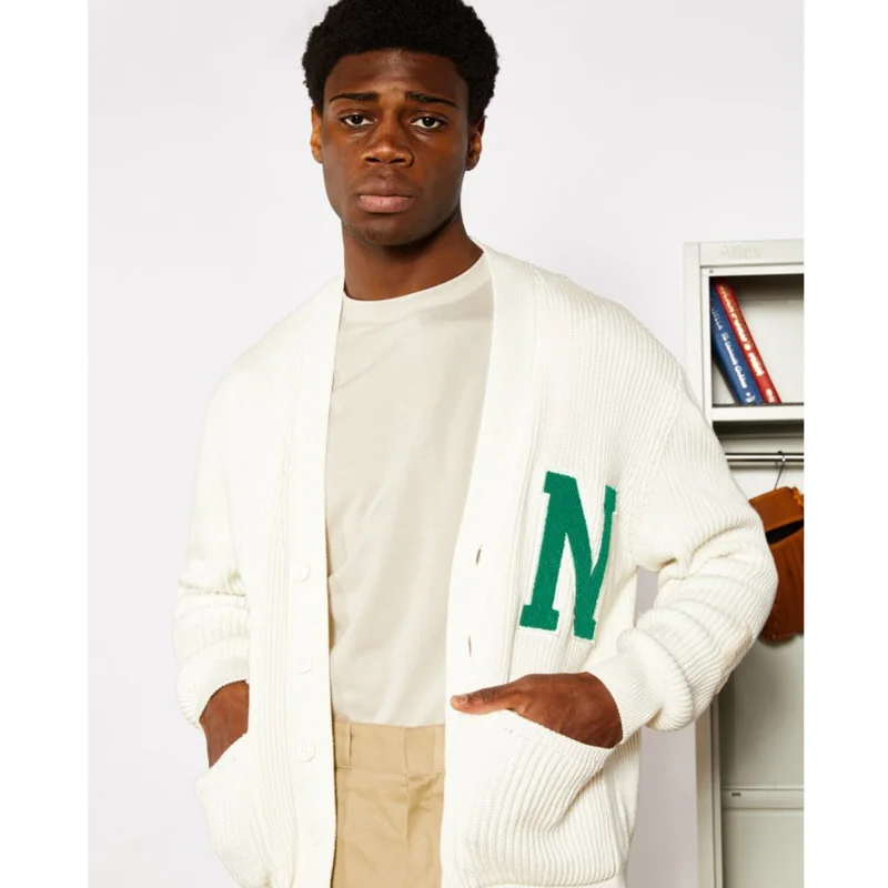 Knitted Neutrals Cardigan Sweater Men 
