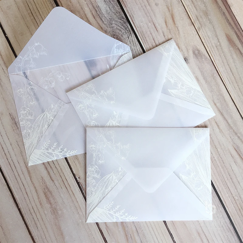 20 шт./компл. цветная бумага конверт полупрозрачные листья растительный узор конверт для открытки подарки вечерние свадебные 14x19 см