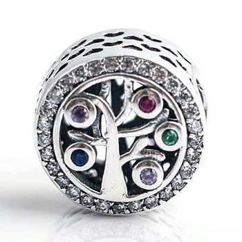 

New 925 Sterling Silver Bead Charm Openwork Radiant Hearts Family Heritage Tree Of Life Beads Fit Pandora Bracelet Diy Jewelry