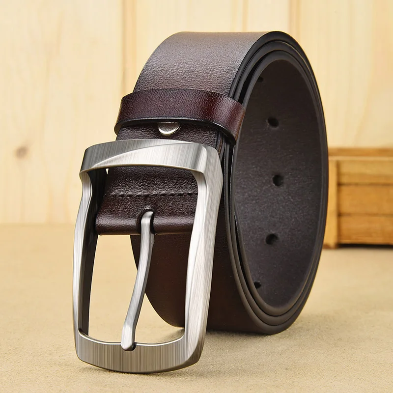 JIFANPAUL men's business retro fashion belt alloy material pin buckle with trend jeans students high quality belt free shipping - Цвет: VB-brown