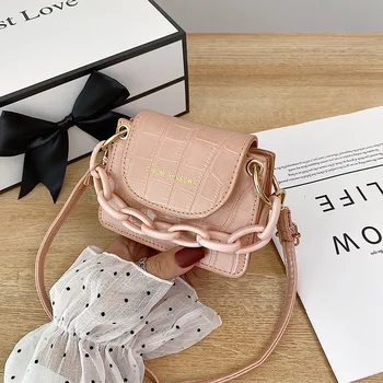 

2020 new crocodile pattern fashion chain small square bag shoulder small satchel lipstick bag luxury handbags women bags