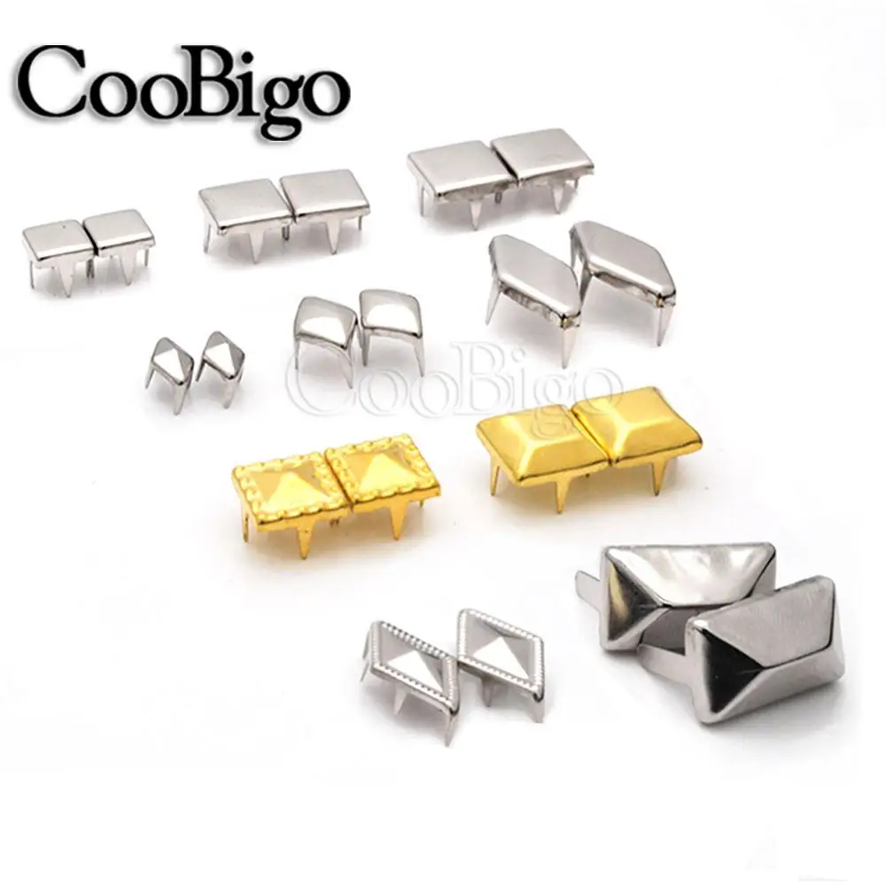Claw Spike Rivet Studs Metal Rivets Metal Studs Leather Rivets 50pcs Bead Riveter For Bag Dog Collar Punk Rock Garment Cap Shoes DIY Leather Craft Accessory