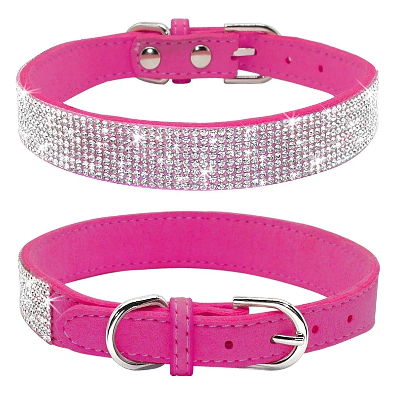 Bling Rhinestone Puppy Cat Collars Adjustable Leather Bowknot Kitten Collar For Small Medium Dogs Cats Chihuahua Pug Yorkshire 