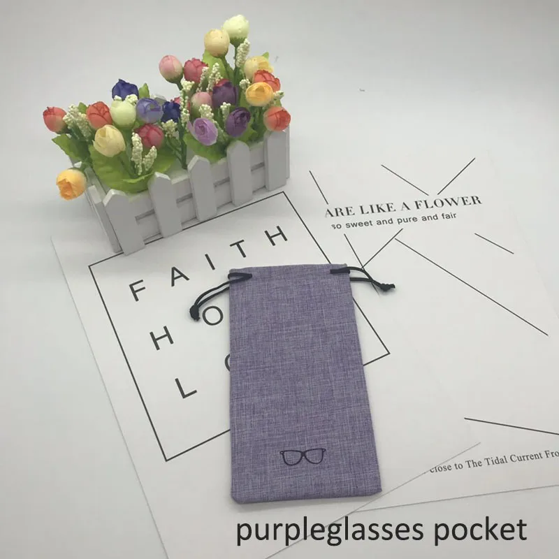 purpleglasses pocket Чехол для очков в свежем Стиле, аксессуары для очков для чтения, портативные солнцезащитные очки, футляр для очков, защитные жесткие очки с карманом в стиле ретро - Цвет: purpleglasses pocket