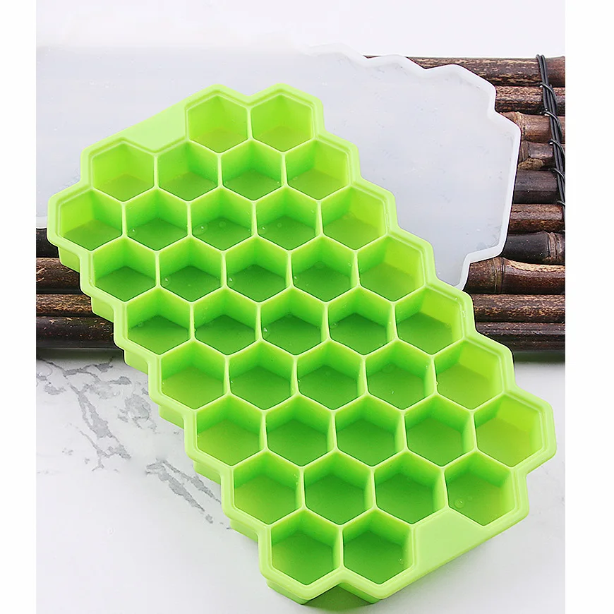Silicone Ice Cube Trays Honeycomb Shape Home Kitchen Summer Ice cream tool 37 Cubes Ice Tray 5