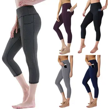 

2020 High Waist Sports Legging With Pocket For Women Fashion New Female Workout Stretch Pants Plus Size Elastic Fitness Leggings