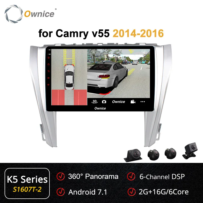 Ownice k3 k5 k6 10," 4G 360 панорама DSP SPDIF Android 9,0 автомобильный DVD gps Navi для Toyota Camry 40 v50 v55 2007- стерео - Цвет: S1607-2 K5