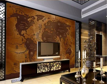 

CJSIR Custom Wallpaper Photos World Map Nautical Chart TV Background Wall Home Decor Background Walls Murals 3d Wallpaper