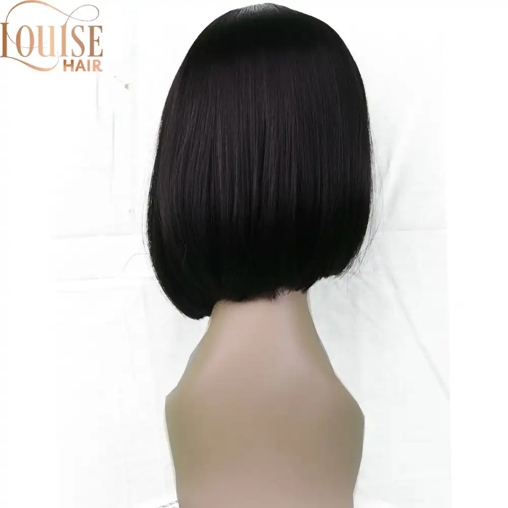 Pryamye Chernye Pariki Luiza S Chelkoj Dlya Zhenshin Korotkie Volosy Pixcut Bob Parik Zharostojkie Bob Pricheska Kosplej Pariki Aliekspress