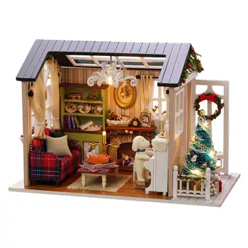 

DIY Dollhouse Three-dimensional Assembly Attic Miniature House Handmade Mini Home Model Kit For Children Holiday Birthday Gifts