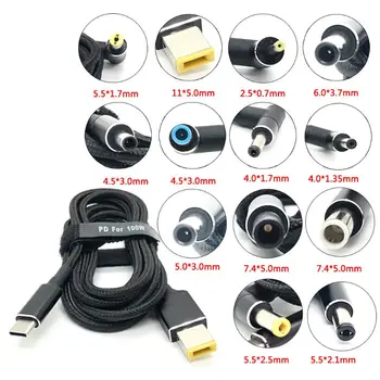 

5A PD Fast Charging Cable Type-c to DC Adapter 2.5x0.7/5.5x2.1/5.5x2.5 for Dell