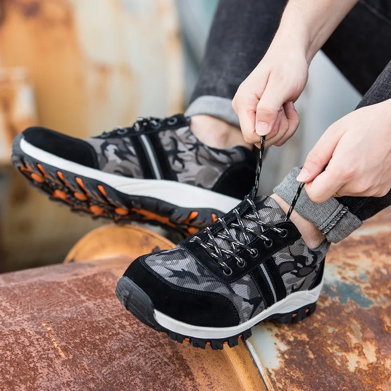 WENYUJH Shoes Men Sneakers Breathable Casual Shoes Men Toe Air Safety Boots Puncture-Proof Work Sneakers tenis masculino