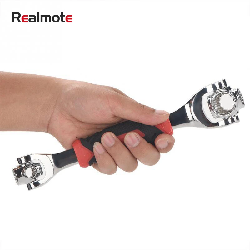 

Realmote 48-in-1 Universal Wrench 360 Degree Rotation Stainless Steel Works Spline Bolts Hand Tools