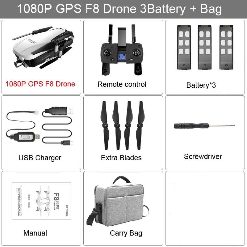 F8 GPS Drone with 2K 1080P Camera Two-Axis Anti-Shake Self-Stabilizing Gimbal WiFi FPV Brushless Quadrocopter VS Zen K1 SG906 - Color: F8 1080P 3B CB