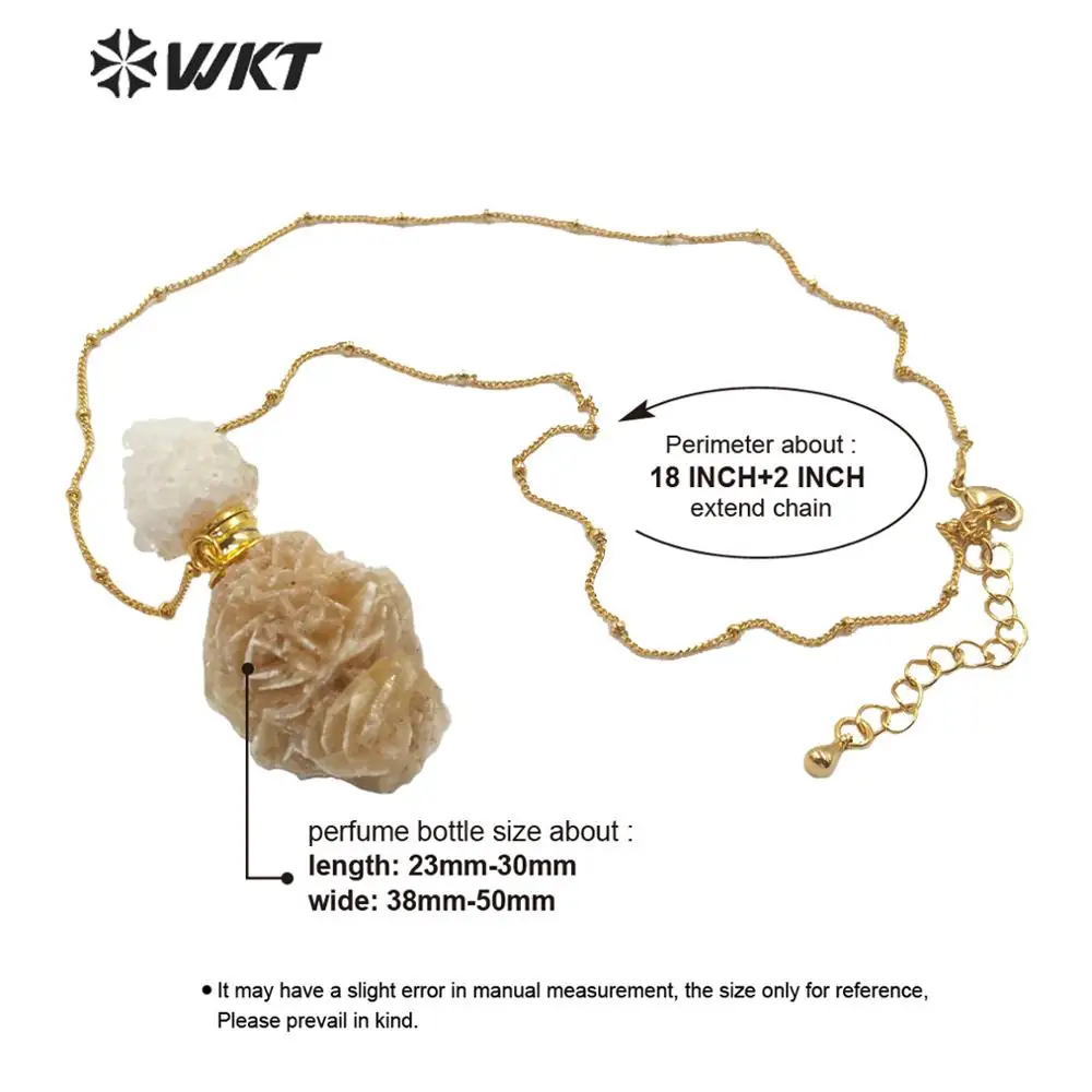 WT-N1189 WKT ожерелье из натурального камня, пустынный розовый камень, флакон духов, ожерелье, подарок для женщин, модное ожерелье, ювелирное изделие